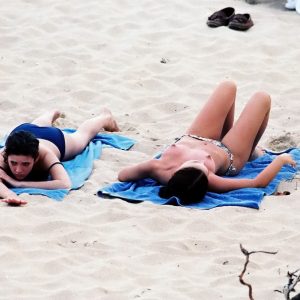 Natalie Portman Nude sunbathing on the beach - 02