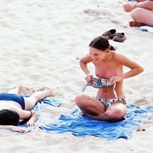 Natalie Portman Nude sunbathing on the beach - 03