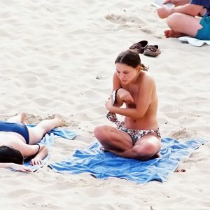 Natalie Portman Nude sunbathing on the beach - 08